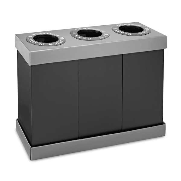 Alpine Industries 28 gal Recycling Bin, Black, Plastic 471-03-BLK - main